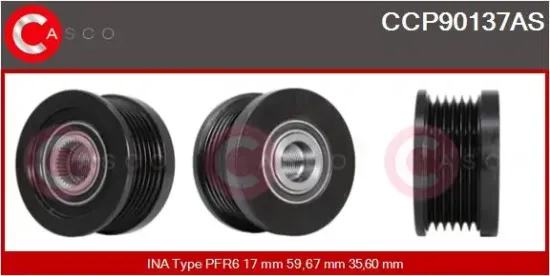 Riemenscheibe, Generator CASCO CCP90137AS Bild Riemenscheibe, Generator CASCO CCP90137AS