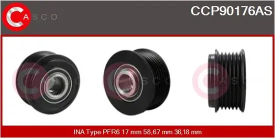 Riemenscheibe, Generator CASCO CCP90176AS Bild Riemenscheibe, Generator CASCO CCP90176AS