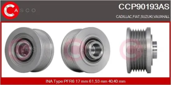 Riemenscheibe, Generator CASCO CCP90193AS Bild Riemenscheibe, Generator CASCO CCP90193AS