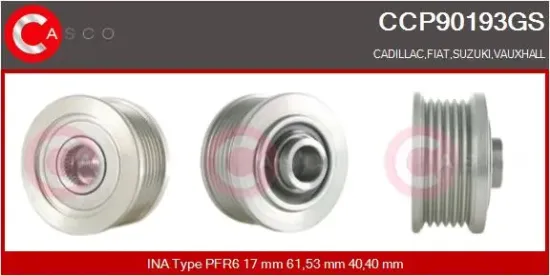 Riemenscheibe, Generator CASCO CCP90193GS Bild Riemenscheibe, Generator CASCO CCP90193GS