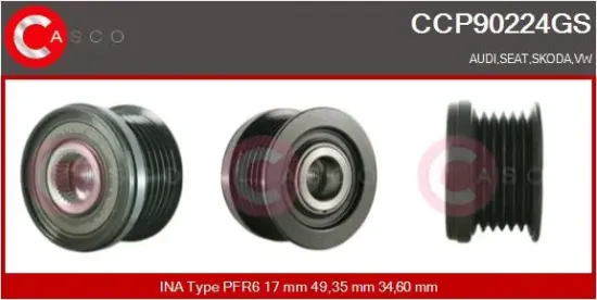 Riemenscheibe, Generator CASCO CCP90224GS Bild Riemenscheibe, Generator CASCO CCP90224GS