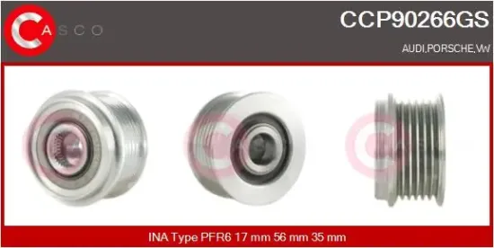 Riemenscheibe, Generator CASCO CCP90266GS Bild Riemenscheibe, Generator CASCO CCP90266GS