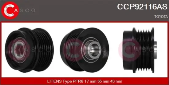 Riemenscheibe, Generator CASCO CCP92116AS Bild Riemenscheibe, Generator CASCO CCP92116AS