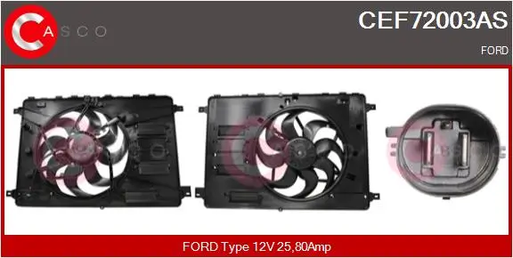 Elektromotor, Kühlerlüfter 12 V CASCO CEF72003AS