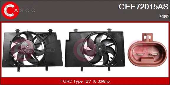Elektromotor, Kühlerlüfter 12 V CASCO CEF72015AS