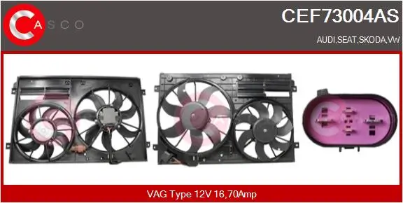 Elektromotor, Kühlerlüfter 12 V CASCO CEF73004AS