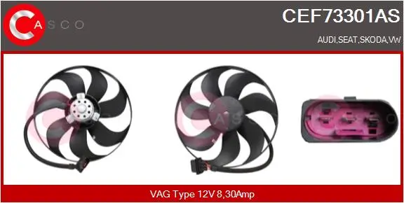 Lüfter, Motorkühlung 12 V CASCO CEF73301AS