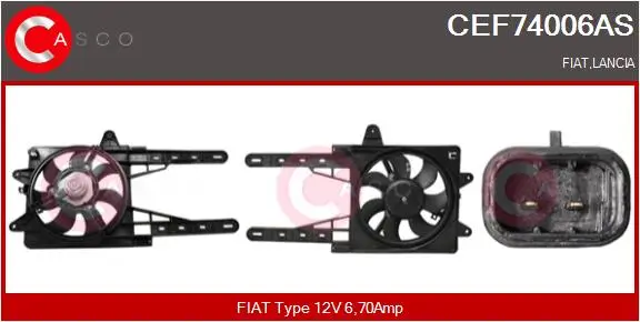 Elektromotor, Kühlerlüfter 12 V CASCO CEF74006AS