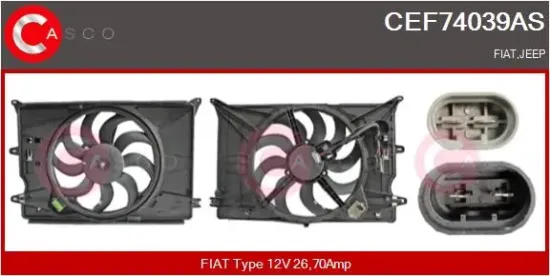 Elektromotor, Kühlerlüfter 12 V CASCO CEF74039AS Bild Elektromotor, Kühlerlüfter 12 V CASCO CEF74039AS