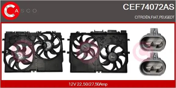 Elektromotor, Kühlerlüfter 12 V CASCO CEF74072AS