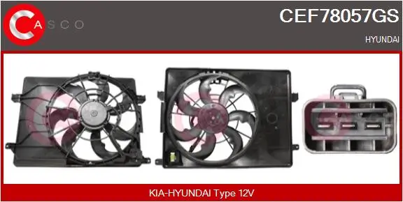 Elektromotor, Kühlerlüfter 12 V CASCO CEF78057GS