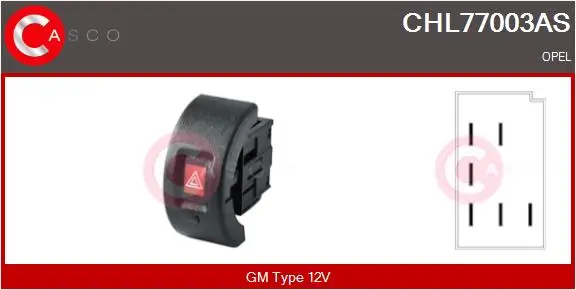 Warnblinkschalter 12 V CASCO CHL77003AS