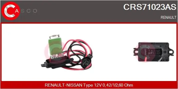 Widerstand, Innenraumgebläse 12 V CASCO CRS71023AS