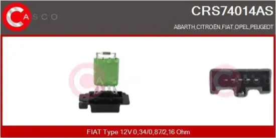 Widerstand, Innenraumgebläse 12 V CASCO CRS74014AS Bild Widerstand, Innenraumgebläse 12 V CASCO CRS74014AS