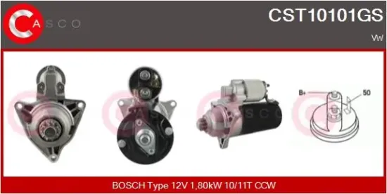 Starter 12 V 1,80 kW CASCO CST10101GS Bild Starter 12 V 1,80 kW CASCO CST10101GS