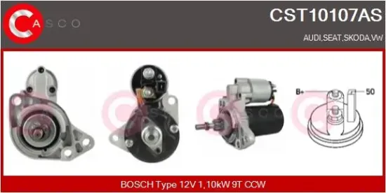 Starter 12 V 1,10 kW CASCO CST10107AS Bild Starter 12 V 1,10 kW CASCO CST10107AS