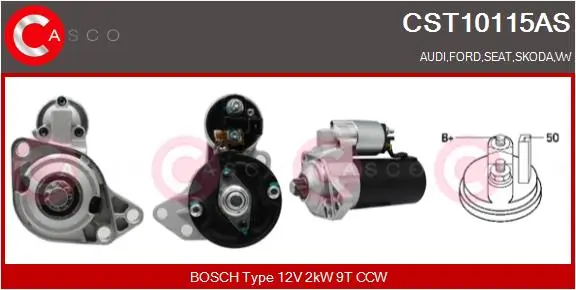 Starter 12 V 2 kW CASCO CST10115AS