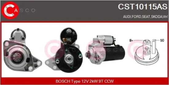 Starter 12 V 2 kW CASCO CST10115AS Bild Starter 12 V 2 kW CASCO CST10115AS