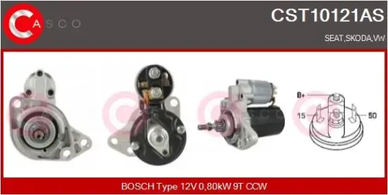 Starter 12 V 0,80 kW CASCO CST10121AS Bild Starter 12 V 0,80 kW CASCO CST10121AS