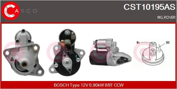 Starter 12 V 0,90 kW CASCO CST10195AS