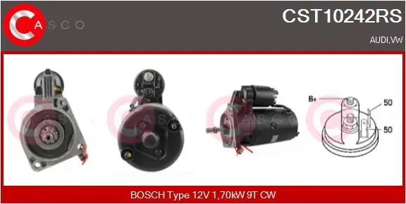 Starter 12 V 1,70 kW CASCO CST10242RS