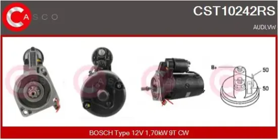 Starter 12 V 1,70 kW CASCO CST10242RS Bild Starter 12 V 1,70 kW CASCO CST10242RS