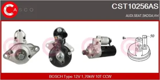 Starter 12 V 1,70 kW CASCO CST10256AS Bild Starter 12 V 1,70 kW CASCO CST10256AS