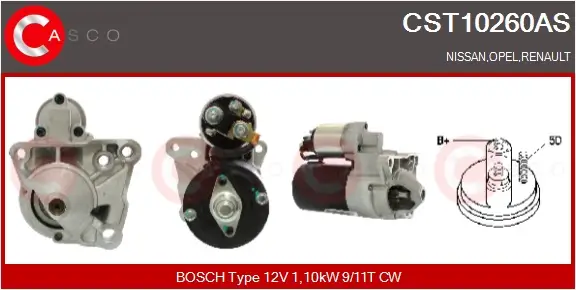 Starter 12 V 1,10 kW CASCO CST10260AS