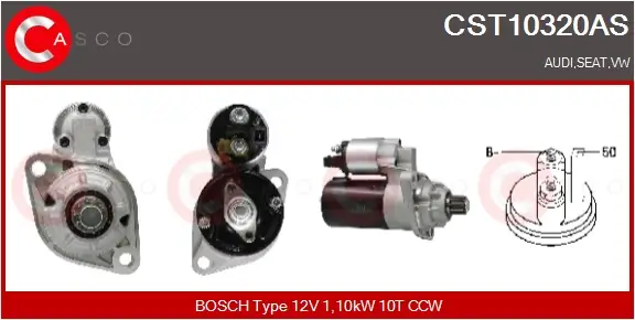 Starter 12 V 1,10 kW CASCO CST10320AS