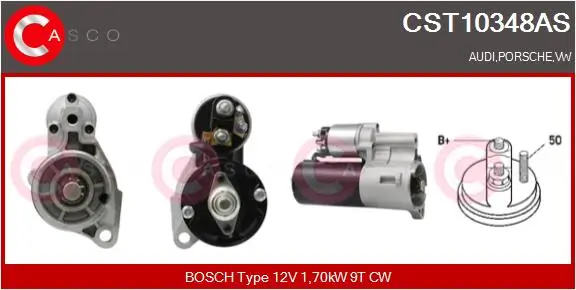 Starter 12 V 1,70 kW CASCO CST10348AS