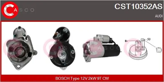 Starter 12 V 2 kW CASCO CST10352AS