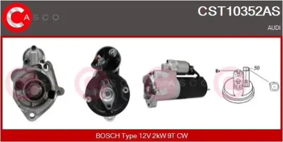 Starter 12 V 2 kW CASCO CST10352AS Bild Starter 12 V 2 kW CASCO CST10352AS