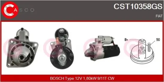 Starter 12 V 1,80 kW CASCO CST10358GS Bild Starter 12 V 1,80 kW CASCO CST10358GS