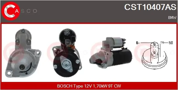 Starter 12 V 1,70 kW CASCO CST10407AS