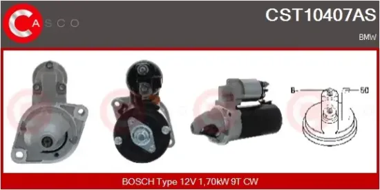 Starter 12 V 1,70 kW CASCO CST10407AS Bild Starter 12 V 1,70 kW CASCO CST10407AS