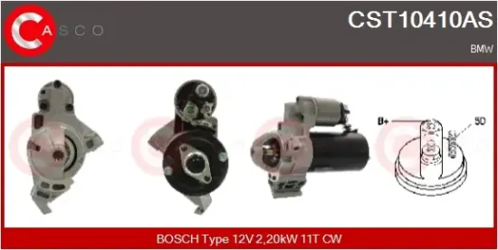 Starter 12 V 2,20 kW CASCO CST10410AS Bild Starter 12 V 2,20 kW CASCO CST10410AS