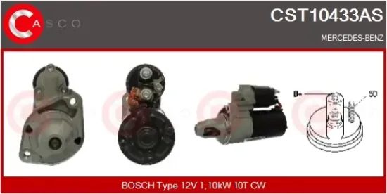 Starter 12 V 1,10 kW CASCO CST10433AS Bild Starter 12 V 1,10 kW CASCO CST10433AS