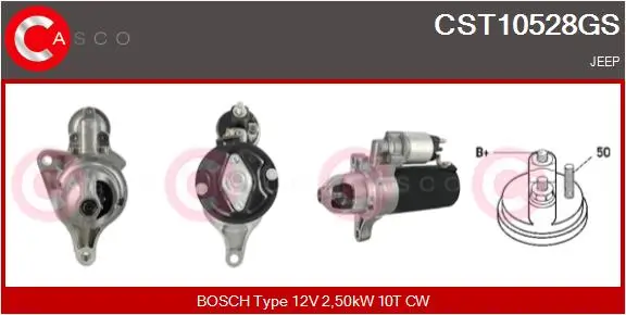 Starter 12 V 2,50 kW CASCO CST10528GS