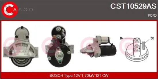 Starter 12 V 1,70 kW CASCO CST10529AS Bild Starter 12 V 1,70 kW CASCO CST10529AS