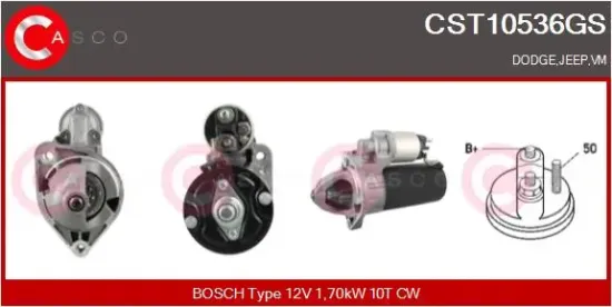 Starter 12 V 1,70 kW CASCO CST10536GS Bild Starter 12 V 1,70 kW CASCO CST10536GS