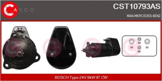 Starter 24 V 9 kW CASCO CST10793AS Bild Starter 24 V 9 kW CASCO CST10793AS