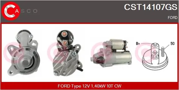 Starter 12 V 1,40 kW CASCO CST14107GS
