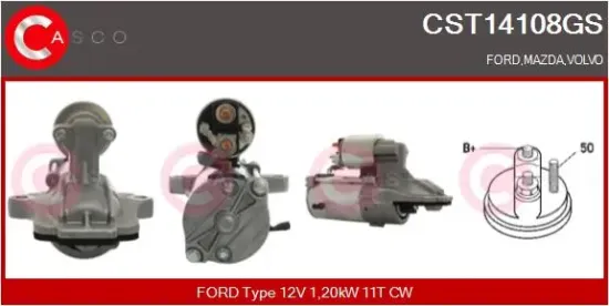 Starter 12 V 1,20 kW CASCO CST14108GS Bild Starter 12 V 1,20 kW CASCO CST14108GS