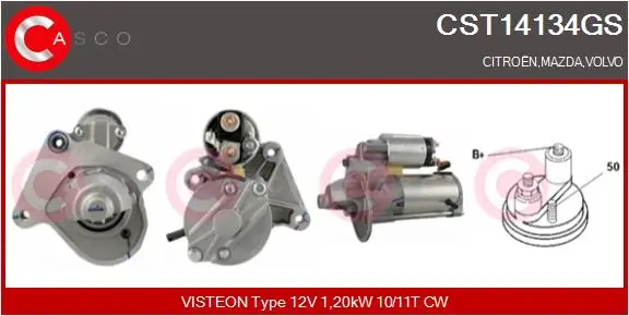 Starter 12 V 1,20 kW CASCO CST14134GS