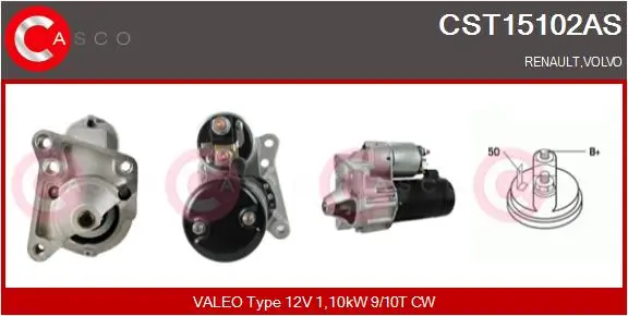 Starter 12 V 1,10 kW CASCO CST15102AS