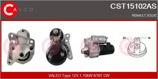 Starter 12 V 1,10 kW CASCO CST15102AS Bild Starter 12 V 1,10 kW CASCO CST15102AS