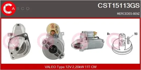 Starter 12 V 2,20 kW CASCO CST15113GS Bild Starter 12 V 2,20 kW CASCO CST15113GS