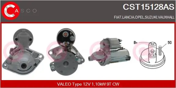 Starter 12 V 1,10 kW CASCO CST15128AS