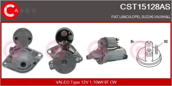 Starter 12 V 1,10 kW CASCO CST15128AS Bild Starter 12 V 1,10 kW CASCO CST15128AS