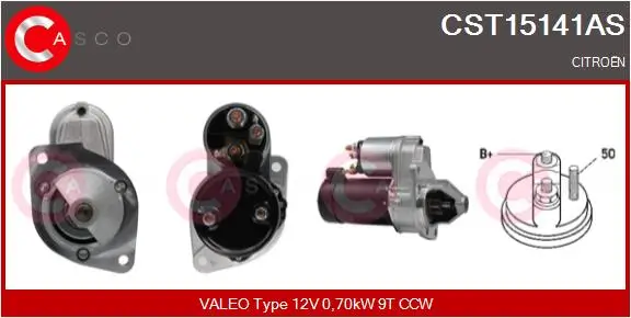 Starter 12 V 0,70 kW CASCO CST15141AS